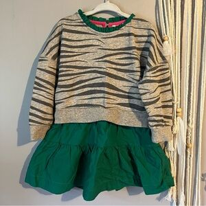 Mini Boden Zebra Print Sweatshirt Dress